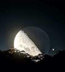 The Moon Jupiter and  of its moons Credit David Finlay