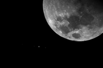 The Moon Jupiter and the Galilean satellites 