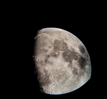 The Moon taken through my telescope on a phone