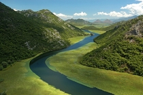 The Moraa River on its way to Lake Skadar Montenegro 