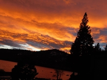 The most vivid sunset Ive ever captured taken at Lake Tahoe OC