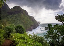 The Napali coast on the island of Kauai 