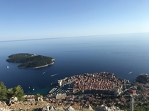 The old city of Dubrovnik from Mt Srd