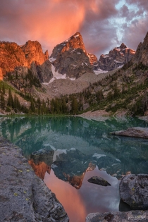 The Oracle - A magical sunrise over the turquoise waters of my favorite mountain lake in Wyoming  maxfosterphotography