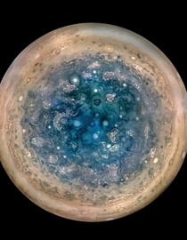 the other side of Jupiterunderbelly that we can not observe from earth taken by Juno