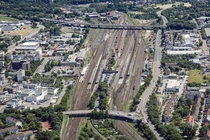 The railway station in Hanau Germany