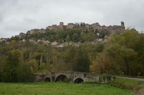 The ramparts of walled village Cordes-Sur-Ciel Francebuilt in  