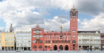 The red city hall of Basel in Switzerland 