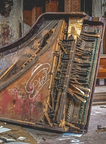 The remains of a church piano