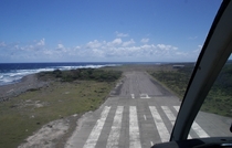The remains of runway  of the abandoned WH Bramble International Airport Montserrat 