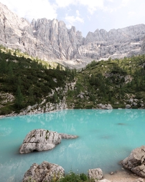 The reward at the end of the hike Lago di Sorapis Italy 