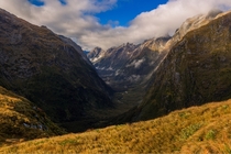 The reward for a morning of hiking the Southern Alps viewed from New Zealands Milford Track 