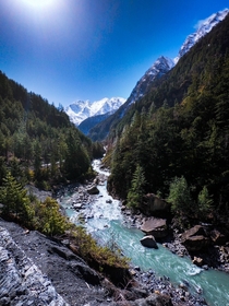 The river runs west Nepal 