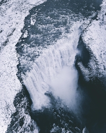 The Roaring Falls of Dettifoss in Northern Iceland During the Winter Months 