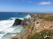 The rugged North Cornwall UK coastline 