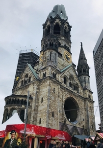 The ruin of the Kaiser Wilhelm Memorial Church was badly damaged in a bomb attack in  It was not rebuilt as a reminder of the World War II  OC