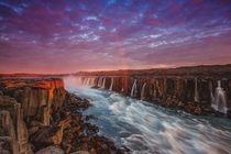The Selfoss under a midnight sun in northern Iceland  by Sandro Bisaro - crossposted from rIsland