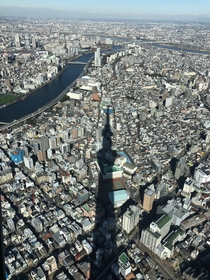 The shadow of the Tokyo Skytree