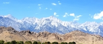 The Sierra Nevada Mountains and Mt Whitney viewed from US  