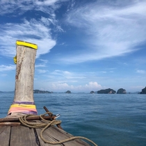 The sky in Thailand from a long boat