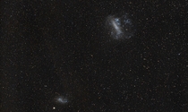 The Small and Large Magellanic Clouds as seen from my backyard 