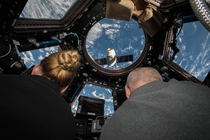 The SpaceX Dragon spacecraft viewed from the International Space Station