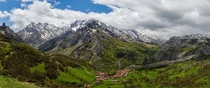 The Spanish village of Sotres in the Picos de Europa mountain range 