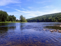 The sparkling clear waters of the Upper Delaware River - Lackawaxen Pa 