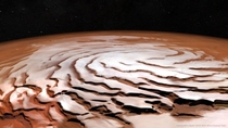 The spiral north pole of Mars CreditNASAMGSMOLA science team