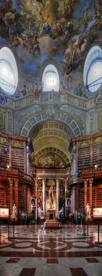 The State Hall of the Austrian National Library formerly the Imperial Court Library in Hofburg Palace Vienna 