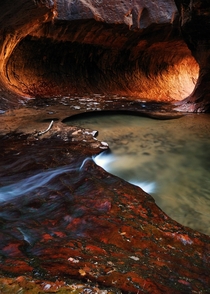The Subway of Left Fork Zion National Park  This was the last picture that my D made before I slipped in that pool of water on my way down