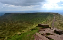 The summit of Corn Du the second highest peak in the Brecon Beacons South Wales 