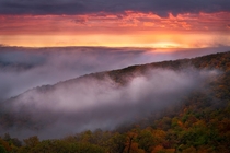 The Sun Rises Over a New Season in the Shenandoah Valley - Virginia 
