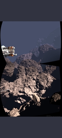 The surface of Comet P captured by European Space Agency Philae lander looks surreal