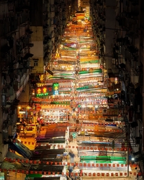 The Temple Street Night Market in Hong Kong 