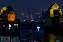 The Thames Barrier and Canary Wharf London