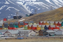The town center of Longyearbyen the largest settlement in Svalbard 