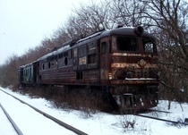 The train graveyard in Rostov Russia