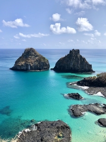 The Two Brothers jutting out the Atlantic Fernando de Noronha Brazil 