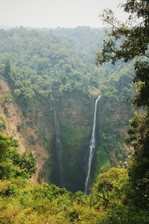 The utterly gigantic Tad Fane waterfalls Bolaven Plateau Laos 