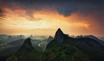 The Valley Of Magic - majestic mountain peaks in Yangshuo Guilin China  photo by Darren J Bennett