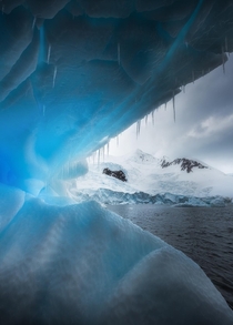 The view from inside an iceberg Antarctica 