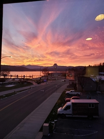 The view from my office in downtown Coeur dAlene Idaho USA Taken in October 