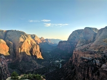 The view from the top of Angels Landing Zion National Park 