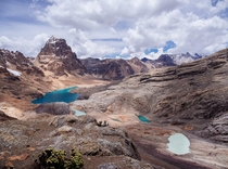 The view of the Codillera Blanca in the Peruvian Andes 