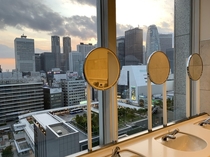 The view of Tokyo skyline from this toilet