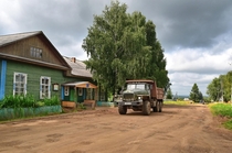 The village of Biserovo on the banks of the Kama River in Russia