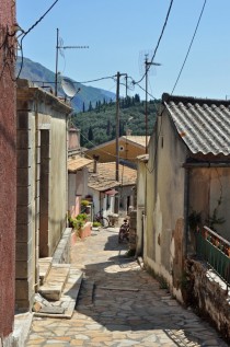 The village of Doukades on Corfu island Greece 