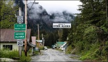 The Village of Hyder Alaska as viewed from the Canadian side 