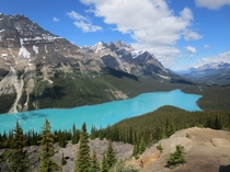The water is always this blue in Peyto Lake Banff National Park Canada 